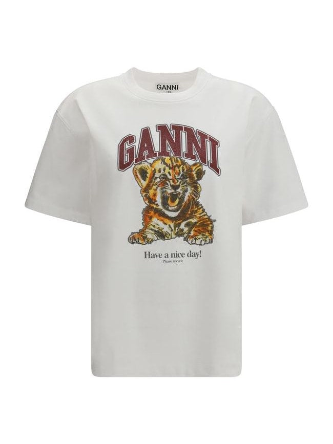 Ganni · Тениска · Бял | DontMiss.bg