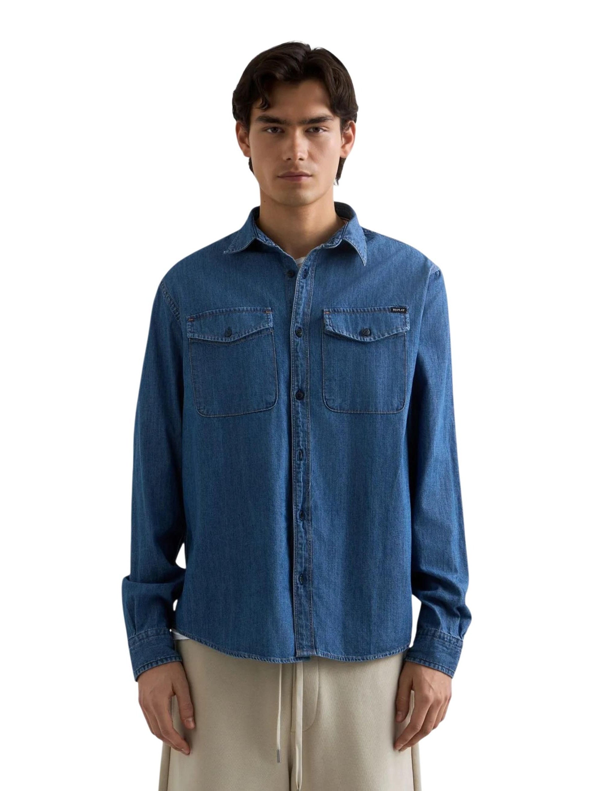 Replay · Риза · 6.5 OZ DEEP BLUE DENIM | DontMiss.bg