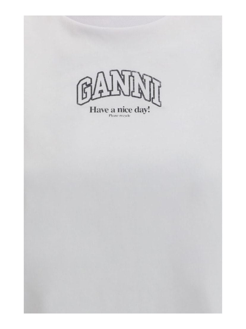 Ganni · Тениска · Бял | DontMiss.bg