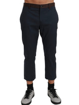 Brown Stripes Cropped Trousers Pants