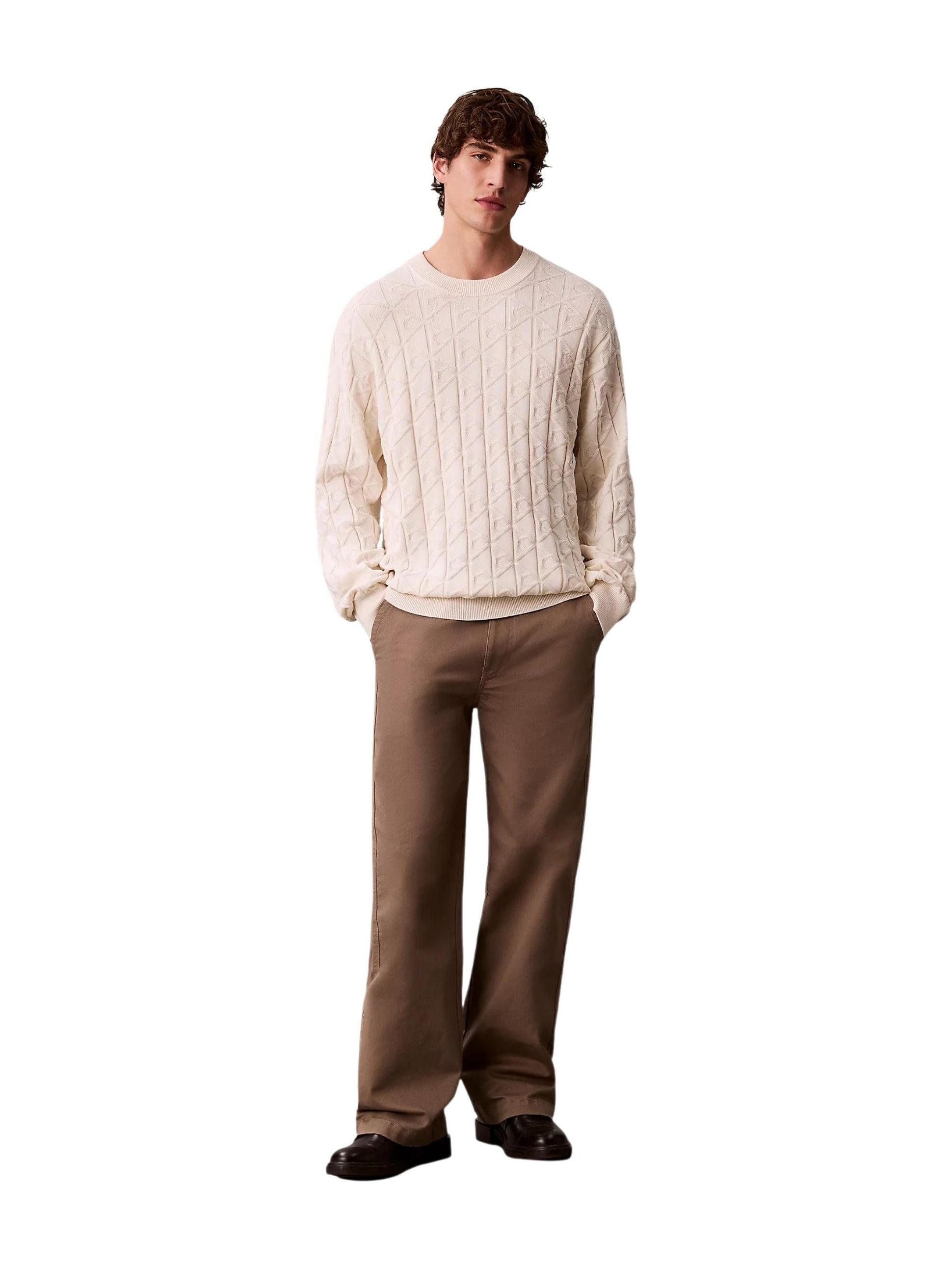Calvin Klein Jeans · Пуловер · Бял | DontMiss.bg