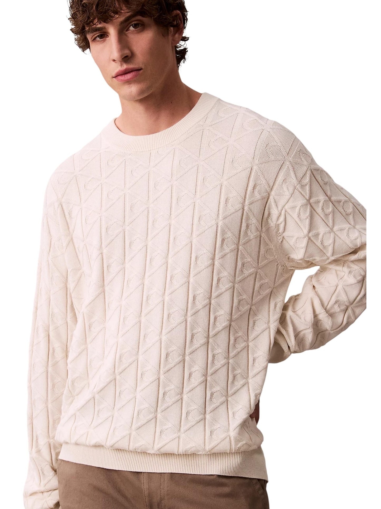 Calvin Klein Jeans · Пуловер · Бял | DontMiss.bg