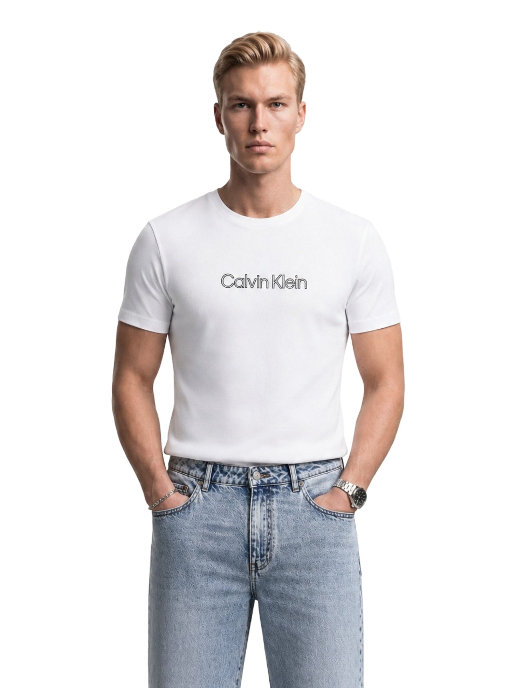 Calvin Klein Jeans · Тениска · Бял | DontMiss.bg