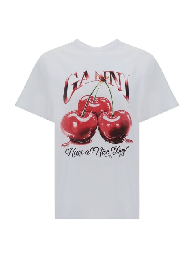 Ganni · Тениска · Бял | DontMiss.bg