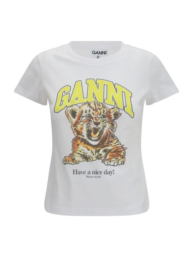 Ganni · Тениска · Бял | DontMiss.bg
