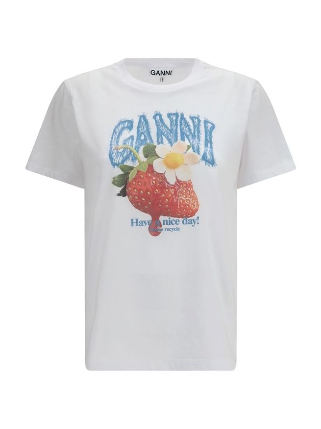 Ganni · Тениска · Бял | DontMiss.bg