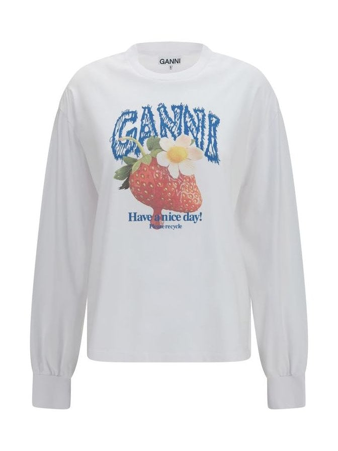 Ganni · Тениска · Бял | DontMiss.bg