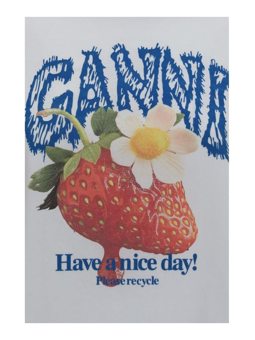 Ganni · Тениска · Бял | DontMiss.bg