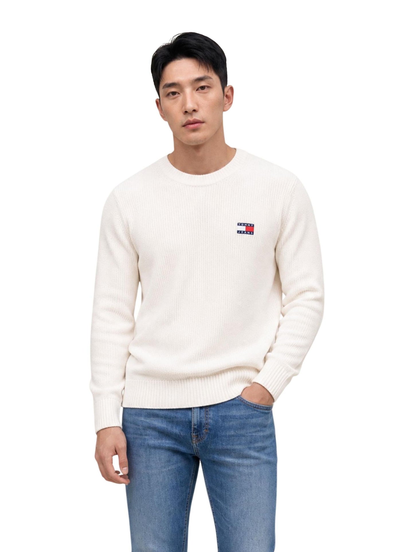 Tommy Jeans · Пуловер · Бял | DontMiss.bg