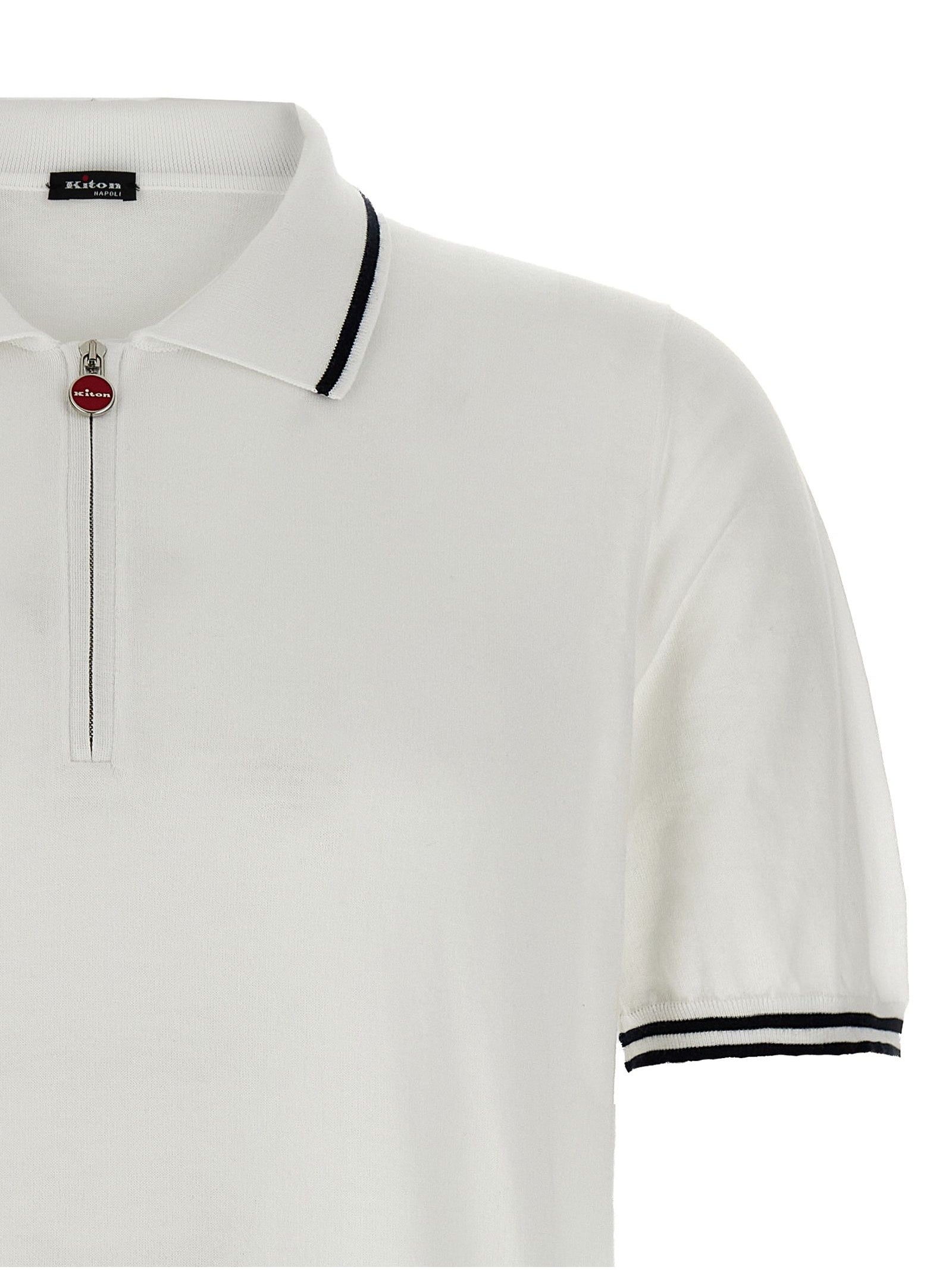 Kiton · Поло тениска · Бял | DontMiss.bg