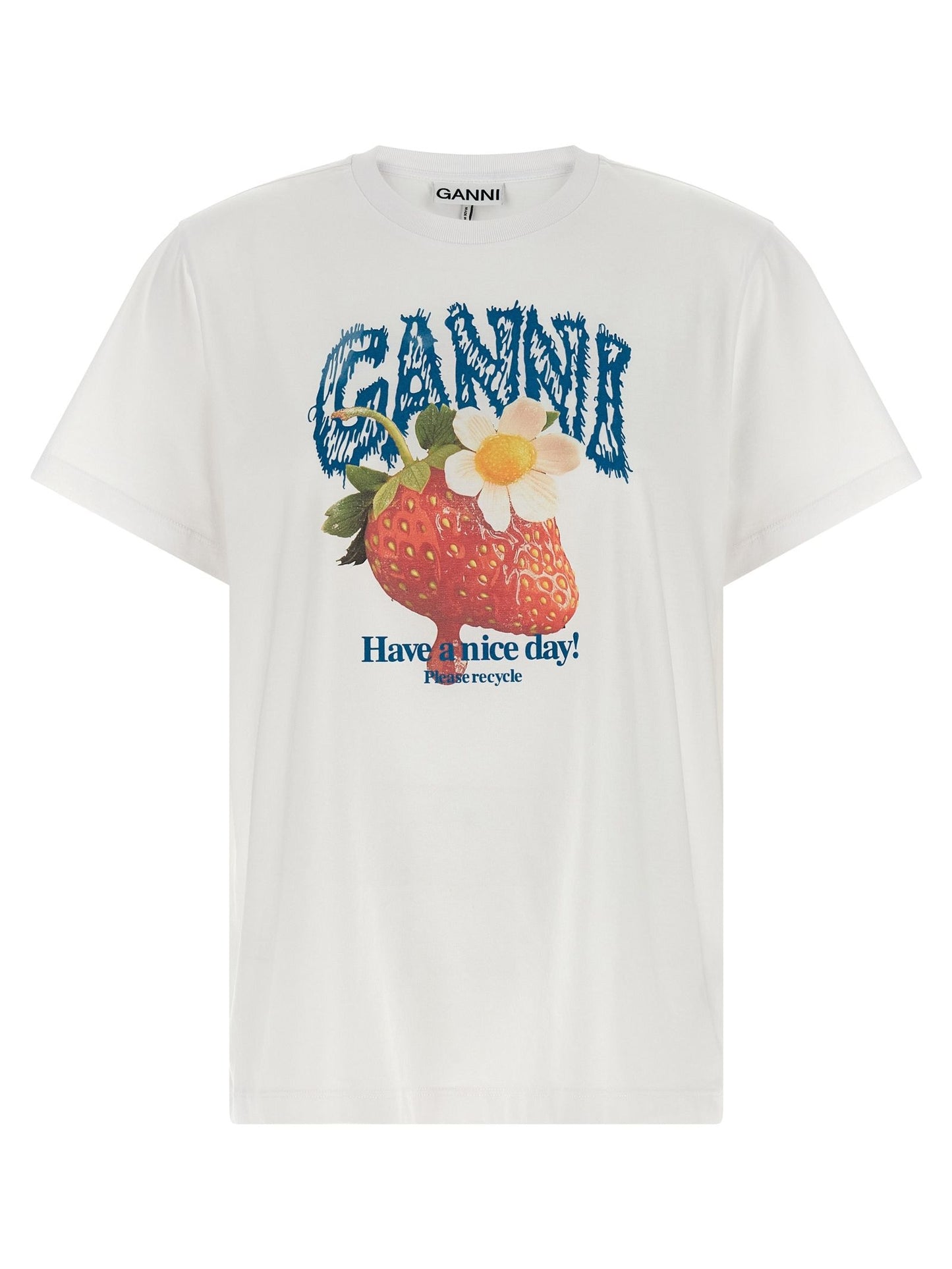 Ganni · Тениска · Бял | DontMiss.bg