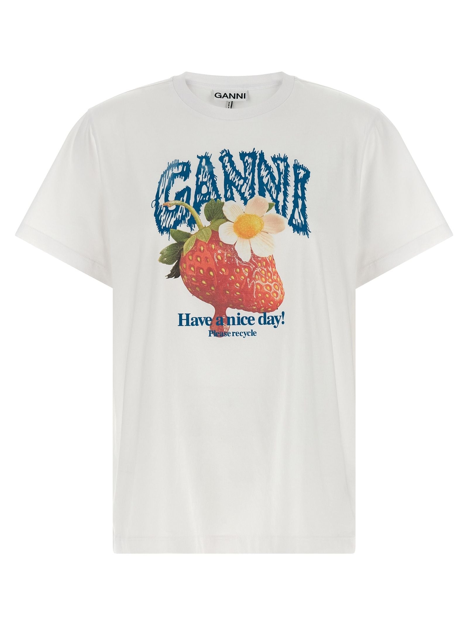 Ganni · Тениска · Бял | DontMiss.bg