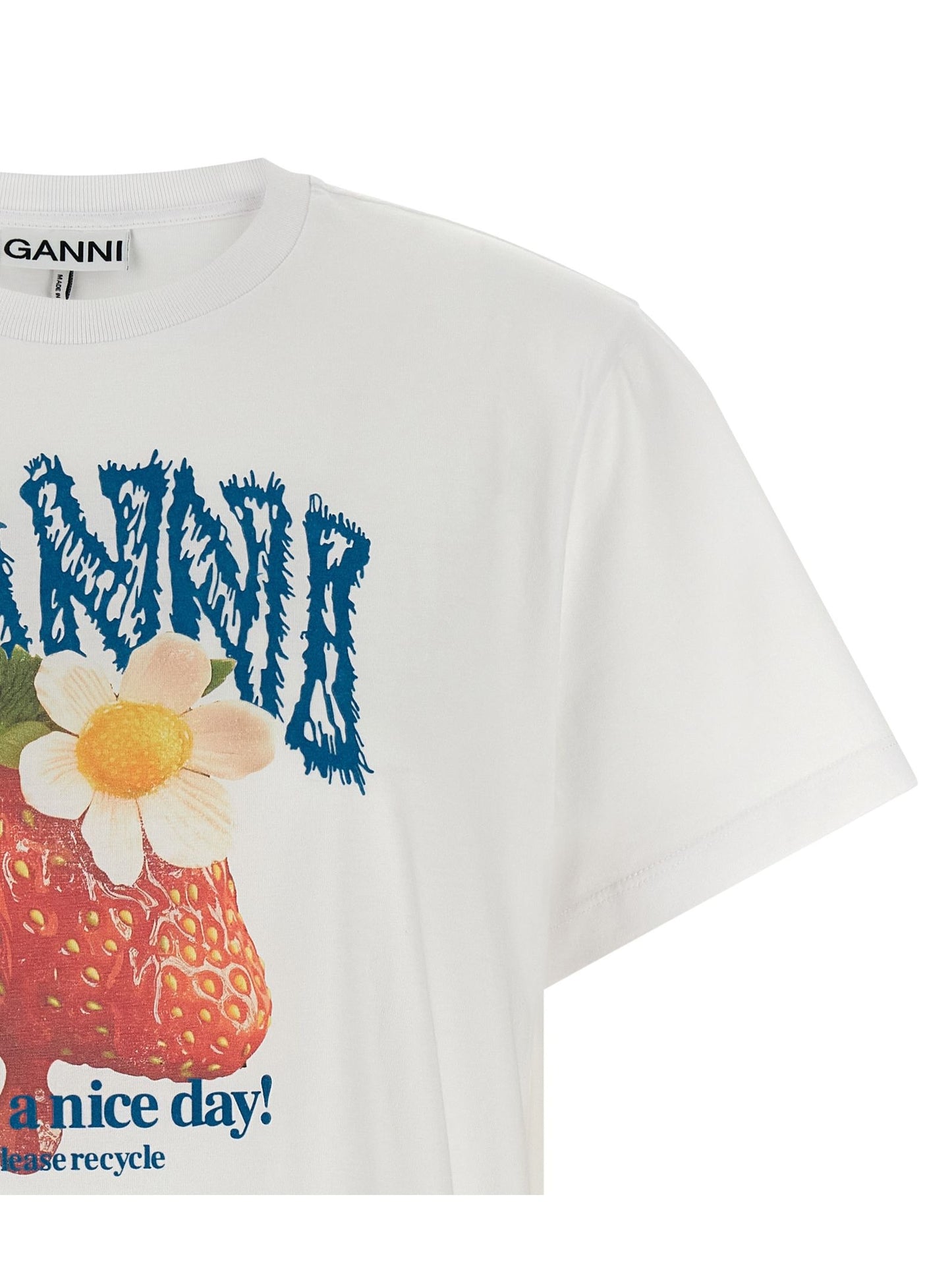 Ganni · Тениска · Бял | DontMiss.bg