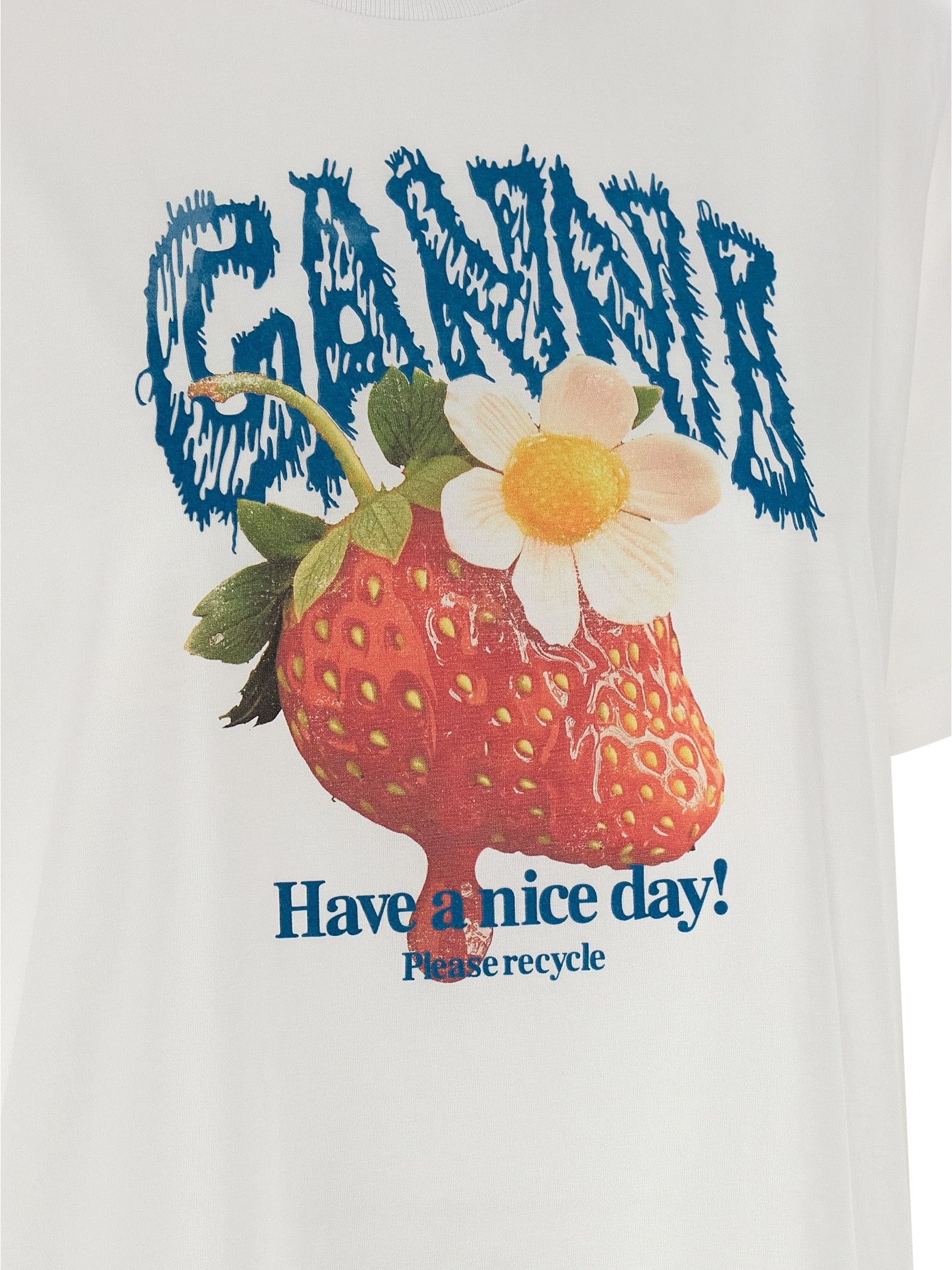 Ganni · Тениска · Бял | DontMiss.bg