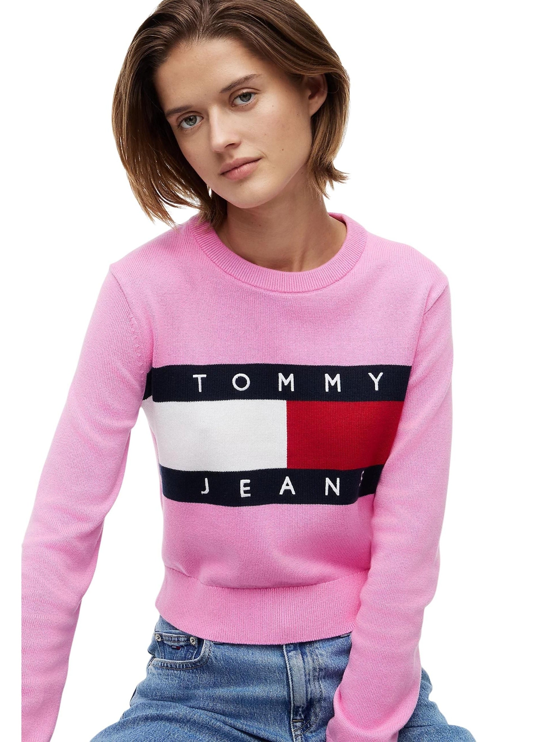 Tommy Hilfiger Jeans · Пуловер · Розов | DontMiss.bg