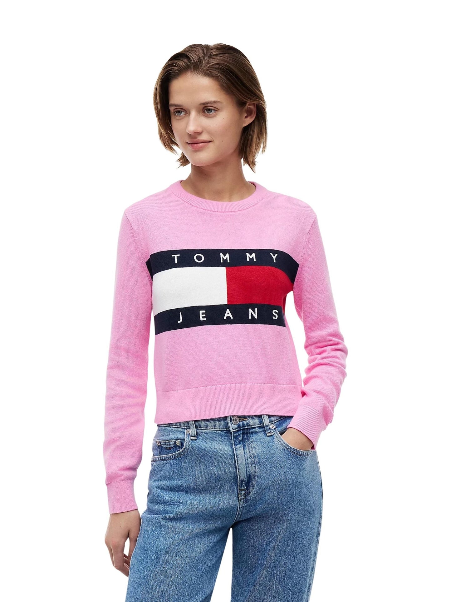 Tommy Hilfiger Jeans · Пуловер · Розов | DontMiss.bg